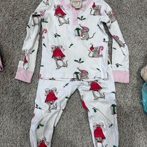 The Beaufort Bonnet Company Pink and White Mouse Pajama Set